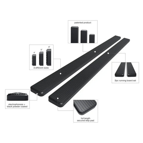5 Inch Black Running Boards For Chevy Suburban 2000-2014 2500 4Door And GMC Yukon XL 2000-2014 Nerf Bar Side Steps with multiple features