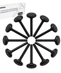 12 Pack Black 2 Inch Nylon Garage Door Rollers With 4 Inch Nylon Layer Stem For Quiet Smooth Replacement Wheels