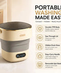 No Headache Foldable Portable Washing Machine With 17L Tub And Fast Spin Cycle Effortless Daily Wash For Baby Gear Socks And Underthings Slides Right Into Any Tiny Apartment Closet, TPR body with see-through lid.