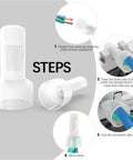 Dope 580Pcs Closed End Crimp Connector Kit Nylon Wire Caps For 22-16/16-14/12-10 AWG Cables With Translucent Shield And Tin Plated Copper Ferrule For Top Tier Electrical Work And Safety, step guide showing wire splice and crimping