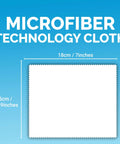 Microfiber cleaning cloth, white with pinked edge, 7x5.9 inches.
