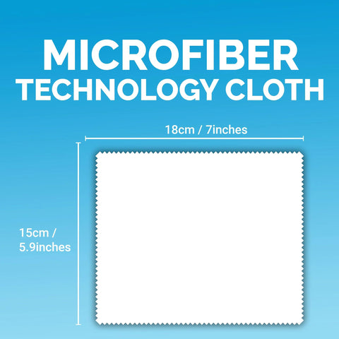 Microfiber cleaning cloth, white with pinked edge, 7x5.9 inches.