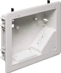 TV Box With Flange For Home Theater Installations 8 X 10 White 1 Pack Wall Plate Ready, displaying interior knockout options