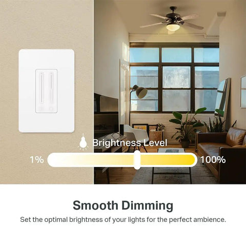 Smart Ceiling Fan Controller And Dimmer Switch For Easy Breeze And Lit Ambiance With Four Speeds And Adjustable Brightness