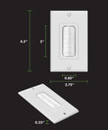Bristled Brush Wall Plate With Multimedia Pass Through For Low Voltage Cables 1 Gang Four Point Five By Two Point Seven Five Inches White