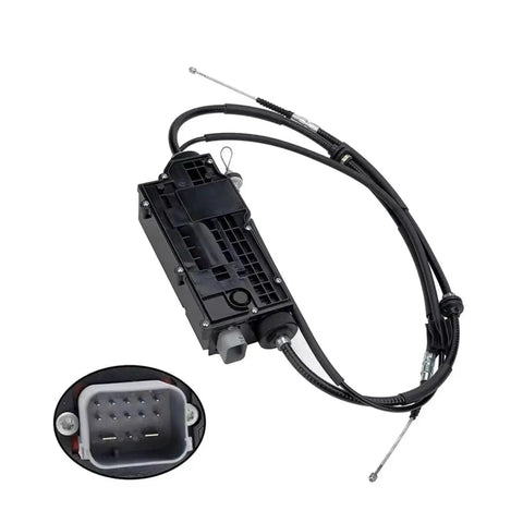 Upgraded Rear Electric Parking Brake Actuator Control Unit Direct Bolt On For BMW X6 E71 E72 2008 To 2014 with cables and connector.