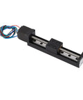 Precision Mini Linear Rail Slide Actuator With A Solid 28Mm Stepper Motor And Sweet 100Mm Travel For Cnc Stage Assemblies, black casing and ball screw.