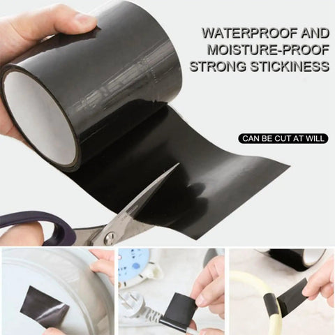 Flexible Rubberized Waterproof Tape 4 Inch 5 Foot Patch And Seal For Leaks Works Underwater Like A Boss multiple uses shown