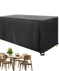 Built To Last Heavy Duty Outdoor Table Cover With UV Protection And Waterproof Weatherproof Shield 90.55 Inch Size Keeps Patio Furniture Looking Fresh On Lawn Balcony Poolside Or Backyard, black cover over table set