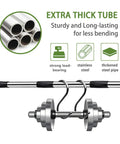 Adjustable Thatch Rake With 63 Inch Telescoping Handle And 16 Inch Steel Tine Head For Lawn Care Pros, extra thick tube detail