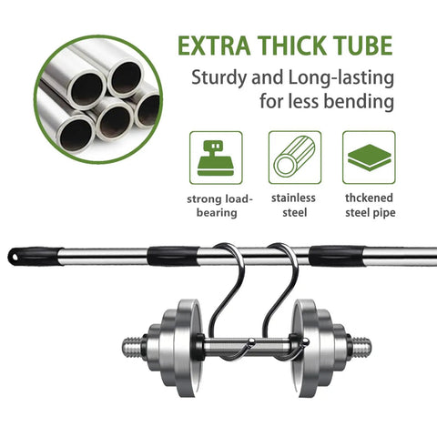 Adjustable Thatch Rake With 63 Inch Telescoping Handle And 16 Inch Steel Tine Head For Lawn Care Pros, extra thick tube detail