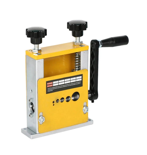 Handy Portable Wire Stripping Tool Crafted From Durable Metal For Reliable Home And Workshop Use Lightweight Electric Automatic Manual Design with knobs and lever.