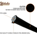 Flexible Stainless Braided Transmission Dipstick Hose For GM 700R4 4L60E 4L80E Providing Easy Install And Leak Free Readout Black Finish