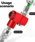 Four Pack 1/4 Inch MNPT Aluminum Air Hose Fittings With 360 Degree Swivel Plug And Play Quick Connect Pneumatic Tool Adapters For Air Tools Red Includes Thread Tape For Leak Prevention on air hose