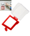 Clear and red Power Push Button Switch Cover With Lockout Emergency Stop Button Protector for industrial grade safe operation.