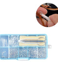 Self Repairing Glasses Kit Eyewear Maintenance Tool For Sunglasses And Eyeglasses DIY Ready Easy To Install Accessories For Quick Repairs Nose Pads And Replacement Parts in blue case