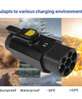Top Shelf EV Charging Adapter Type 2 To Type 1 Converter 32A 7.2Kw with waterproof and dustproof design for various weather conditions.