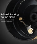 Close-up of all metal spring sound plate, part of All Around Spinning Reel For Freshwater And Saltwater Fishing, Budget Friendly Carbon Drag And High Speed Gear, Premium Bearings And Drive Gear, Metal Spool And Tough Handle, Great Value For Beginners And Pro Anglers.