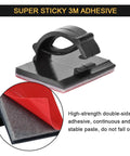 Close-up of Self Adhesive Cable Clips with 3M Adhesive, showing strong hold mechanism for cables up to 5 mm, black
