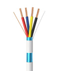 Budget Friendly 500ft 22 AWG 4 Conductor Alarm Cable CCA Shielded Wire for low voltage systems showing colorful internal wires