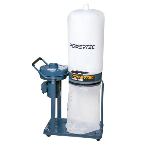 1 HP Dust Collector With 1 Micron Bags And Mobile Base, 800 CFM Woodshop Dust Collection System, standing on mobile base