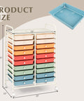 20-Drawer Rolling Storage Cart With Removable Drawers And Lockable Wheels, Multifunctional Mobile Craft Organizer in macaron colors