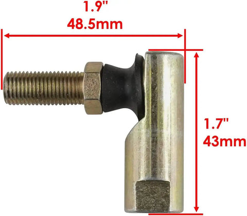 Beefed-Up Ball Joint Tie Rod Ends For MTD Cub Cadet Toro Troy-Bilt Huskee Lawn Tractors Replacement Parts 723-0448A 723-0448 923-0448A 923-0448 112-0917 Fits 1997 To Present With 7/16-20 RH Female And 3/8-24 RH Male, 48.5mm x 43mm