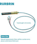 Front view of RURBRIN 2-pack 24-inch 750 mV thermopile generator with braided blue-sleeve wire
