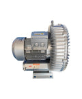 Tough Built 4Hp Side Channel Blower And Heavy Duty Vacuum Pump With High Air Flow For Cnc Routers featuring silver motor and fins.