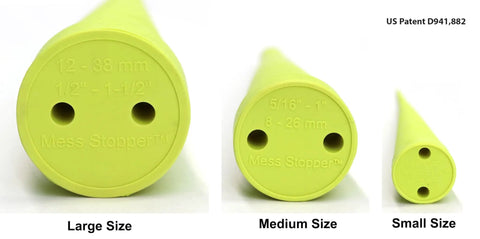 Hydraulic Oil Service Plugs Kit For Unpressurized Systems Round Plug Set showing Large, Medium, Small Sizes in Hi-Viz color