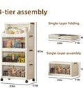 Clear Stackable Storage Bins With Lids And Rack 174 Qt Total Capacity 4 Tier Or 5 Tier Foldable Pantry Organizer
