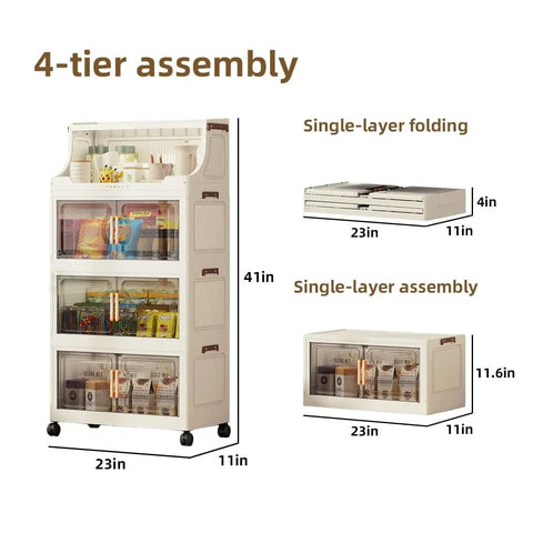 Clear Stackable Storage Bins With Lids And Rack 174 Qt Total Capacity 4 Tier Or 5 Tier Foldable Pantry Organizer