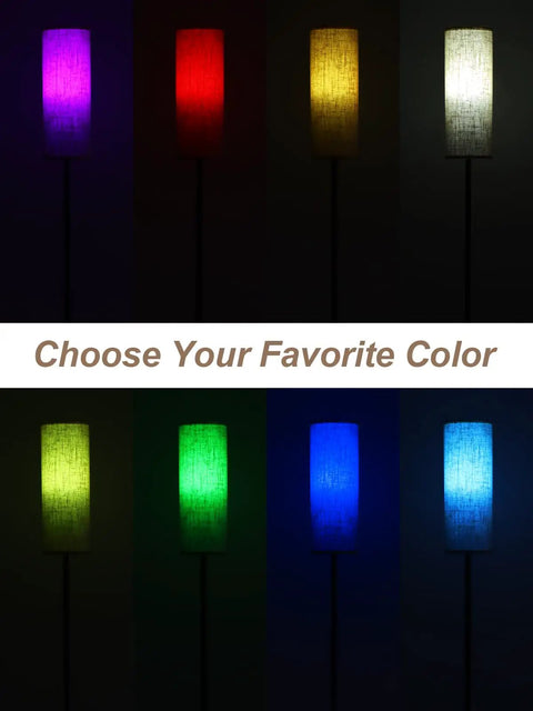 Dimmable Floor Lamp With Remote Control 10W Color Changing LED Bulb Included Tall Modern Standing Floor Lamp For Living Room Bedroom Office Reading Black showing multiple color options