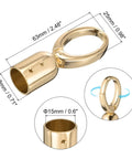 Gold Cord End Cap Set Of 8 For Tassel Jewelry Making And Bag Strap DIY 63x25mm End Caps With 15mm Hole And 18mm Outer Dia