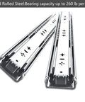 Rugged 40 Inch Drawer Slides Full Extension Ball Bearing Stainless Steel Side Mount Rails 260 Lb Per Pair With Screws Built To Haul Smooth Quiet Heavy Duty Drawers