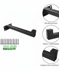Heavy Duty Black Steel Shelf Brackets For Garage Kitchen And Workshop Storage Durable Wall Mount Supports For Floating Shelves Holds Tools Cast Iron Pans Books And Decor 1 Pack with screws and anchors