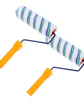 Two Piece Seamless Corner Paint Roller With Dual Grip Handles For Conquering Wall Edges And Tight Corners Lint Free design with yellow grips.