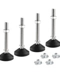 4 Pieces Swivel Leveling Feet M8 M10 M12 Heavy Duty Adjustable Furniture Feet For Tables Chairs Cabinets And Equipment