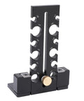 Heavy Duty Adjustable Wood Dowel Maker Jig Kit With Dual Aluminum Blades For Electric Drills, detailed aluminum template for precise dowel sizes.