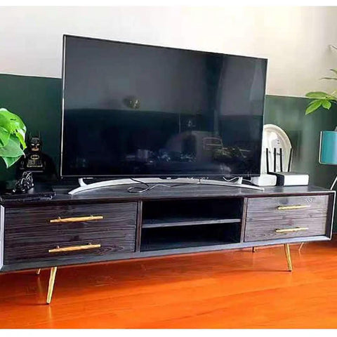 Golden Metal Sofa Legs Set 4 Beefy Adjustable Cone Furniture Feet For Sofas Coffee Tables TV Cabinets Beds Dining Desks With 800kg Load Capacity And Height Range 100mm To 720mm Scratch Resistant Finish TV cabinet view