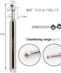 Top Shelf 45 Degree Chamfering Tool Tfd45 Scmt09 Carbide Insert For Cnc Lathe And Milling Gear Nail shown with dimensions and chamfering range.