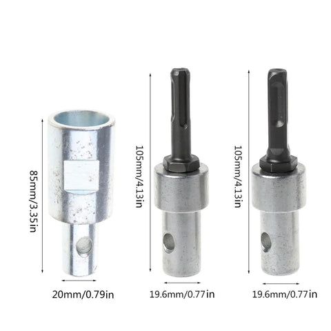 Three Earth Auger Drill Bit Adapter For Water Borer Heavy Duty Workhorse Arbor Connector And Head Bits Steel Drill Attachments