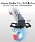 360-degree locking caster for 1 Ton Gantry Crane With Chain Hoist, Adjustable Height From Eight To Twelve Feet, 2200 LB Capacity