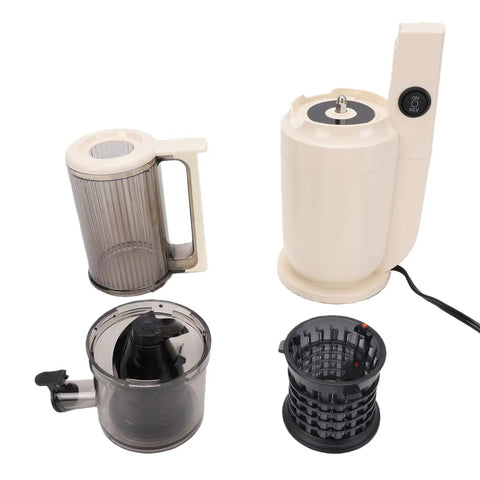 Onythral Compact Electric Cold Press Juicer With 3.15 Inch Wide Mouth includes removable parts for easy cleaning.