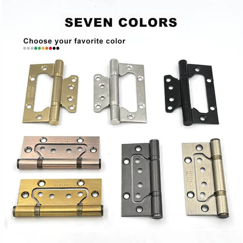 Heavy Duty Stainless Steel Door Hinges 4 By 3 Inches Non Mortise Easy Install Smooth Quiet Operation Ideal For Interior Doors Beefy Rust Resistant Hardware 6 Pack Black, showing seven color options, including gold and black.