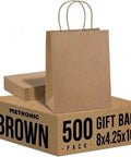 Eco Friendly Kraft Gift Bags With Handles Bulk Medium Brown Paper Bags 8x4.25x10.5 Inches on packaging box