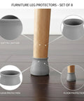 Close-up of Eight Pack PU Leather Furniture Leg Protectors Designed For Easy Glide Across Hardwood And Tile Surfaces.