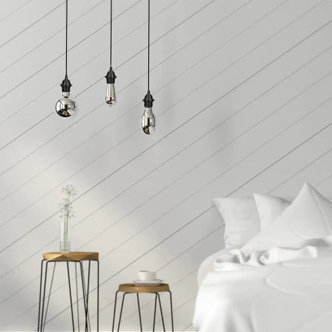 6 Pack Plug In Hanging Light Kit With 12 Foot Cord And On Off Switch For E26 E27 Pendant Lantern Lamps Black in bedroom setup