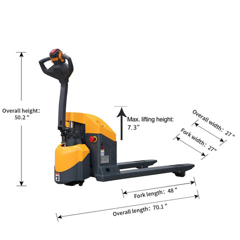 No Sweat Full Electric Pallet Jack With 4400 Lb Capacity And 7.3 Inch Lift Height Built Tough For Tight Spaces And Heavy Duty Logistics Hauling