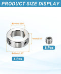 4-Pack Stainless Steel Shaft Collars, 24Mm ID, 40Mm OD, 14Mm Thick, Dual-Hole Bore Locking Collars for machinery.